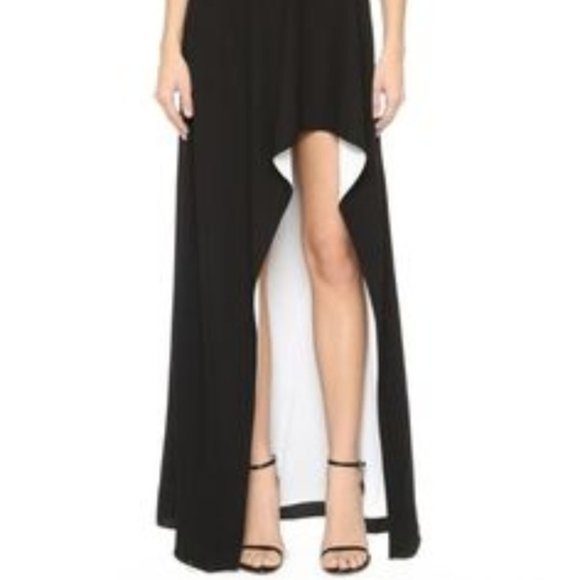 Halston Heritage Two Tone One Shoulder Gown - Picture 3 of 5